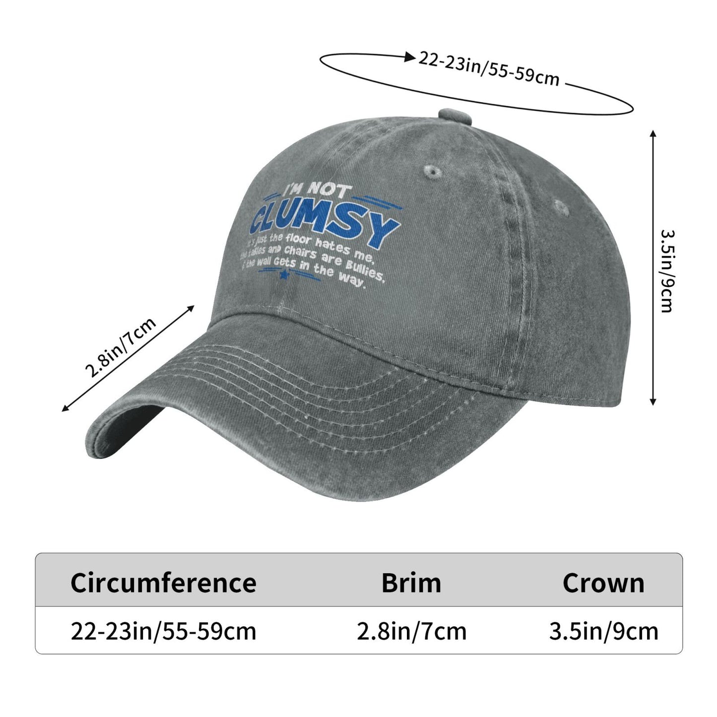 I'M NOT CLUMSY Printed unisex baseball cap adjustable cap outdoor sun hats trucker hat
