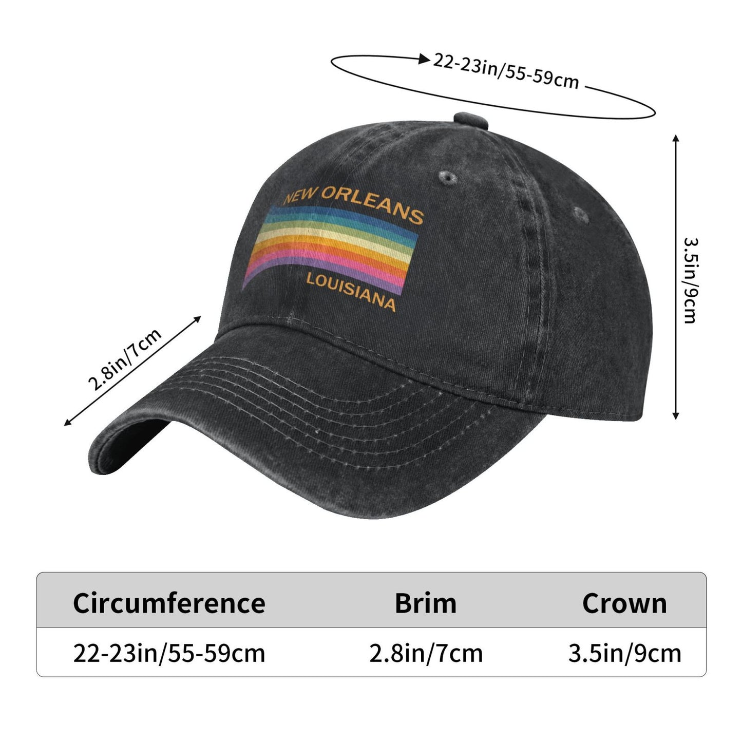 New Orleans Louisiana Printed unisex baseball cap outdoor hats adjustable cap trucker gift hat