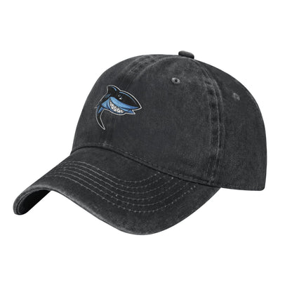 Evil Blue And Black Cartoon Shark Printed unisex baseball cap adjustable cap outdoor sun hats trucker hat