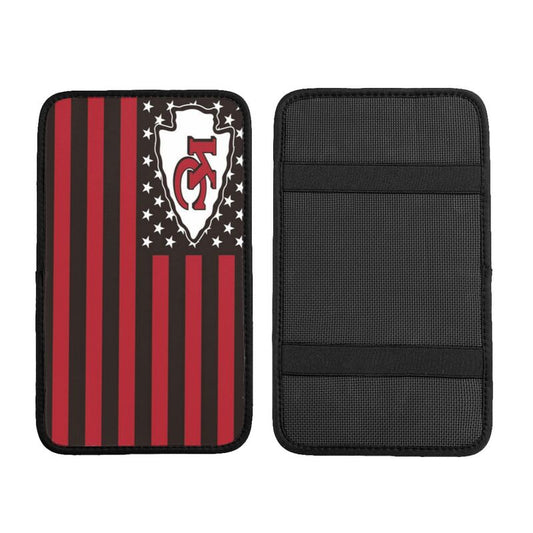 Car armrest box pad Kansas City Chiefs 1 Printed central armrest box pad protective pad
