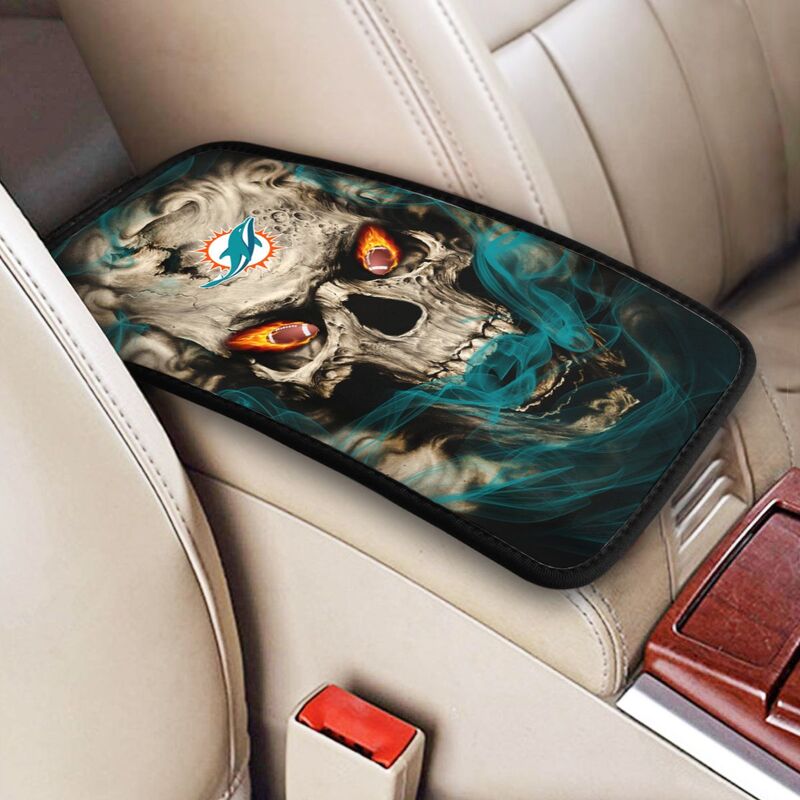 Miami Dolphins Printed car armrest box pad elbow support anti slip pad