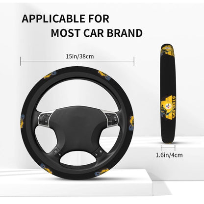 Pittsburgh Steelers 3 Printed elastic steering wheel cover anti slip breathable