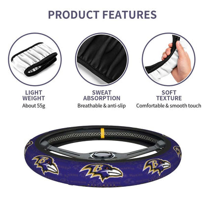 Baltimore Ravens Printed elastic steering wheel cover breathable protective cover