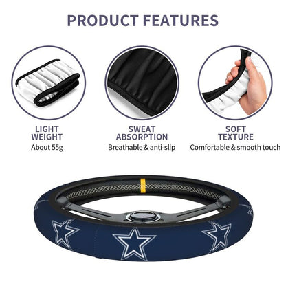 Dallas Cowboys 3 Printed elastic steering wheel cover breathable protective cover
