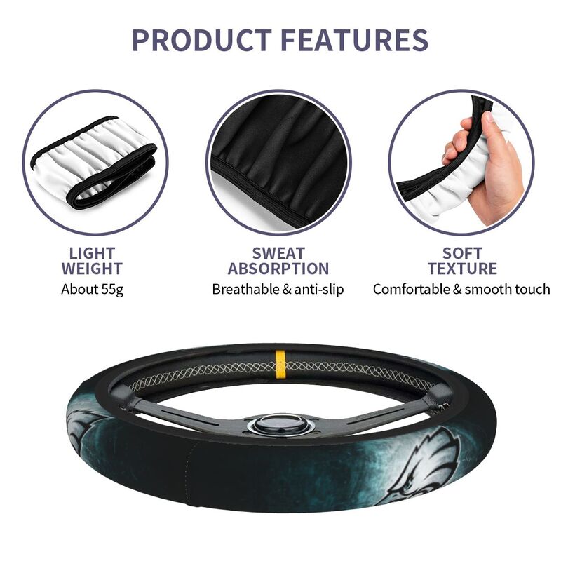 Philadelphia Eagles 2 Printed breathable elastic steering wheel anti slip cover