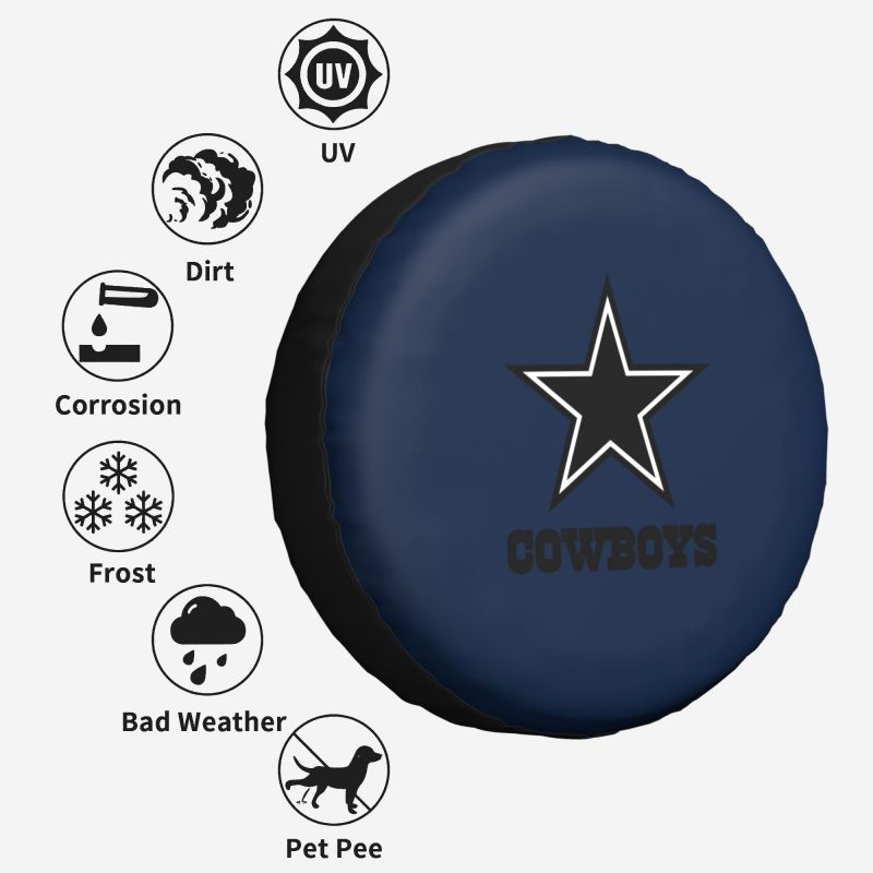 Dallas Cowboys 2 Car tire protective cover waterproof and dustproof tire cover