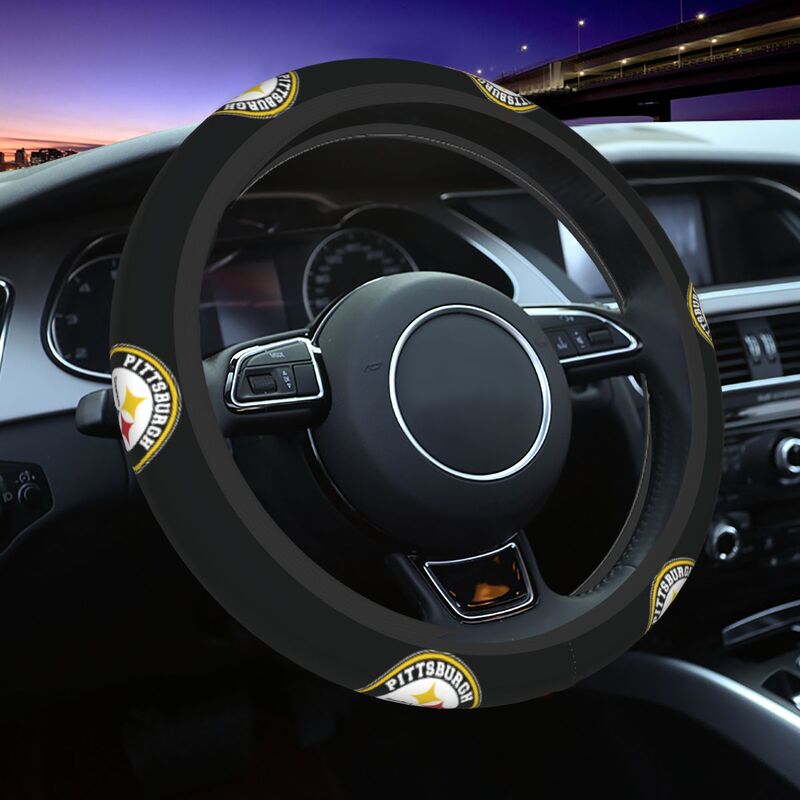 Pittsburgh Steelers Printed car anti-skid cover elastic steering wheel cover