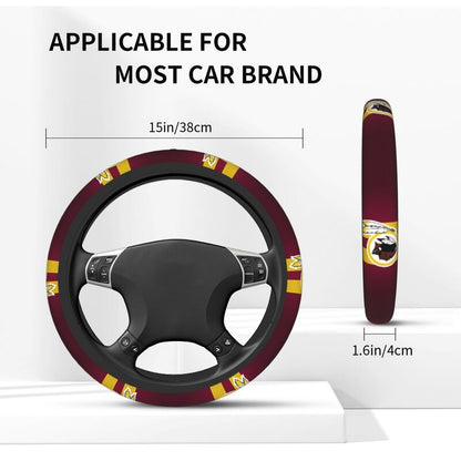 Washington Commanders 3 Printed breathable elastic steering wheel protective cover