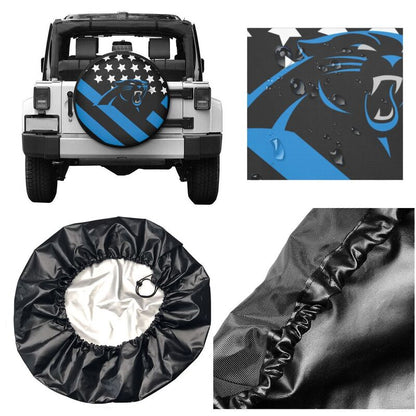 Carolina Panthers 3 car dustproof sunscreen tyre protective cover Tyre protective cover
