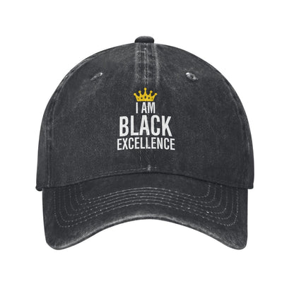 I AM BLACK EXCELLENCE Printed unisex baseball cap adjustable cap outdoor sun hats trucker hat