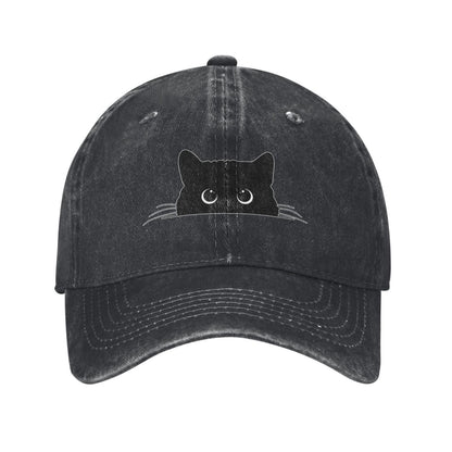 Black Cat Print Printed unisex baseball cap adjustable cap outdoor sun hats trucker hat