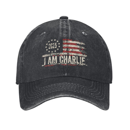 2025 I Am Charlie Printed unisex baseball cap outdoor hats adjustable cap trucker gift hat