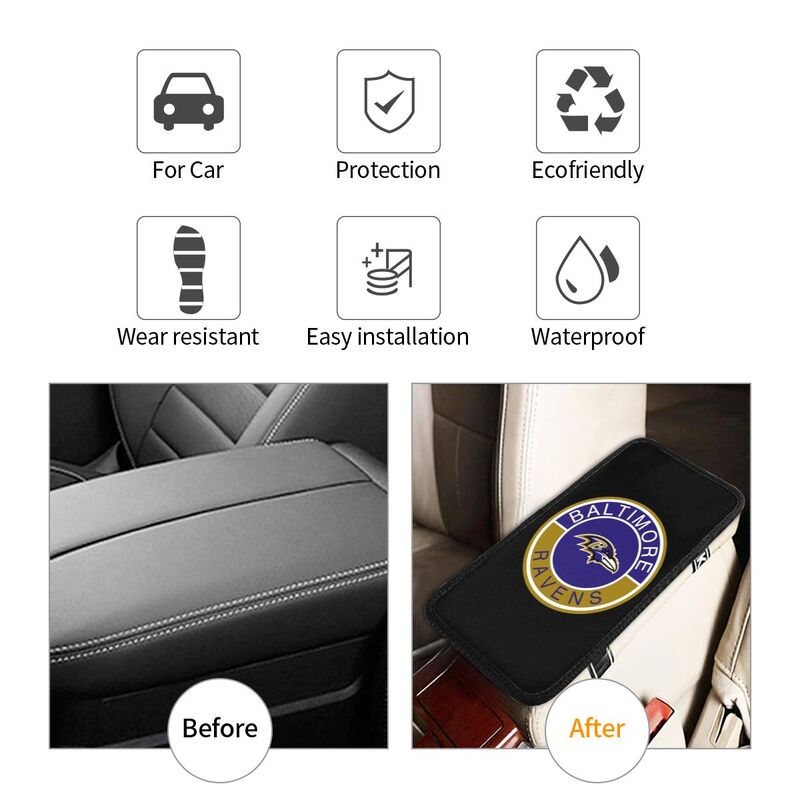 Baltimore Ravens print car armrest protective cover Car center console armrest pad