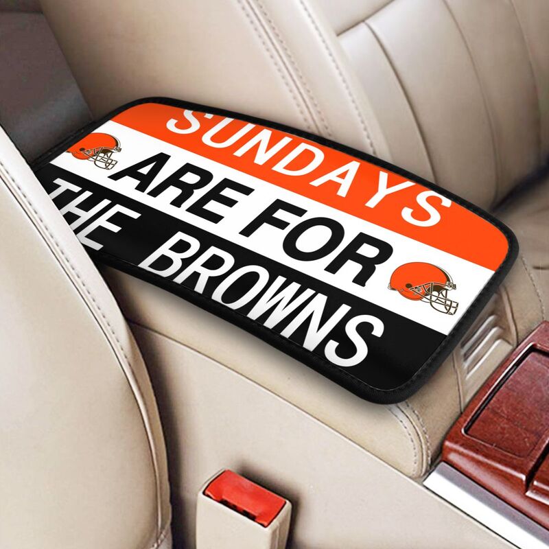 Cleveland Browns Personalized printed car armrest cover Car handrail box cushion