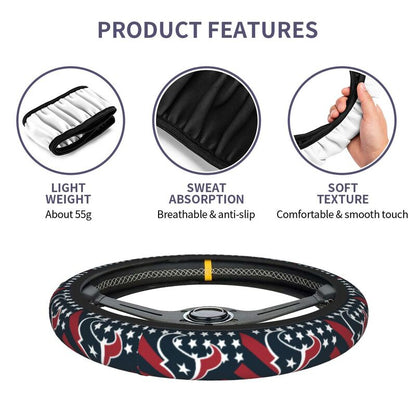 Houston Texans Printed breathable elastic steering wheel cover