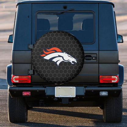 Denver Broncos Grid printed car tire cover dustproof and waterproof tire cover