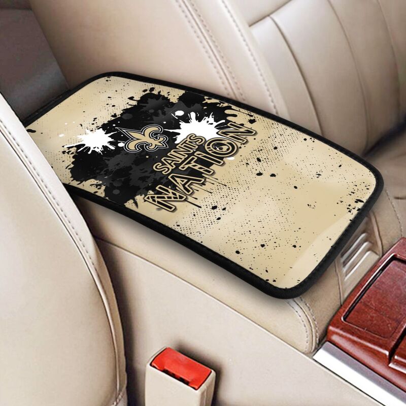 New Orleans Saints print car center console armrest pad Car armrest box protective cover