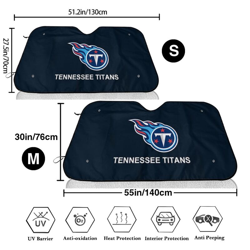 Tennessee Titans 2 Print Car windshield sunshades suitable for front Car windshield sunshades