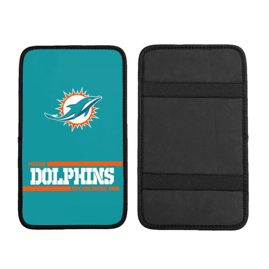 Miami Dolphins Printed car armrest box pad Protective pad