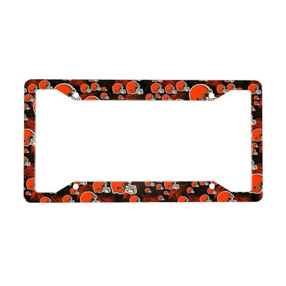 Cleveland Browns Print Car license plate frame four hole license plate holder (one pair)
