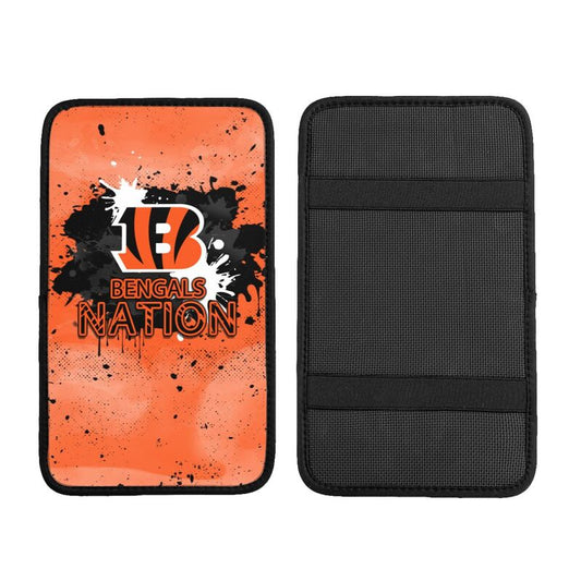 Cincinnati Bengals print car center console armrest pad Car armrest box protective cover