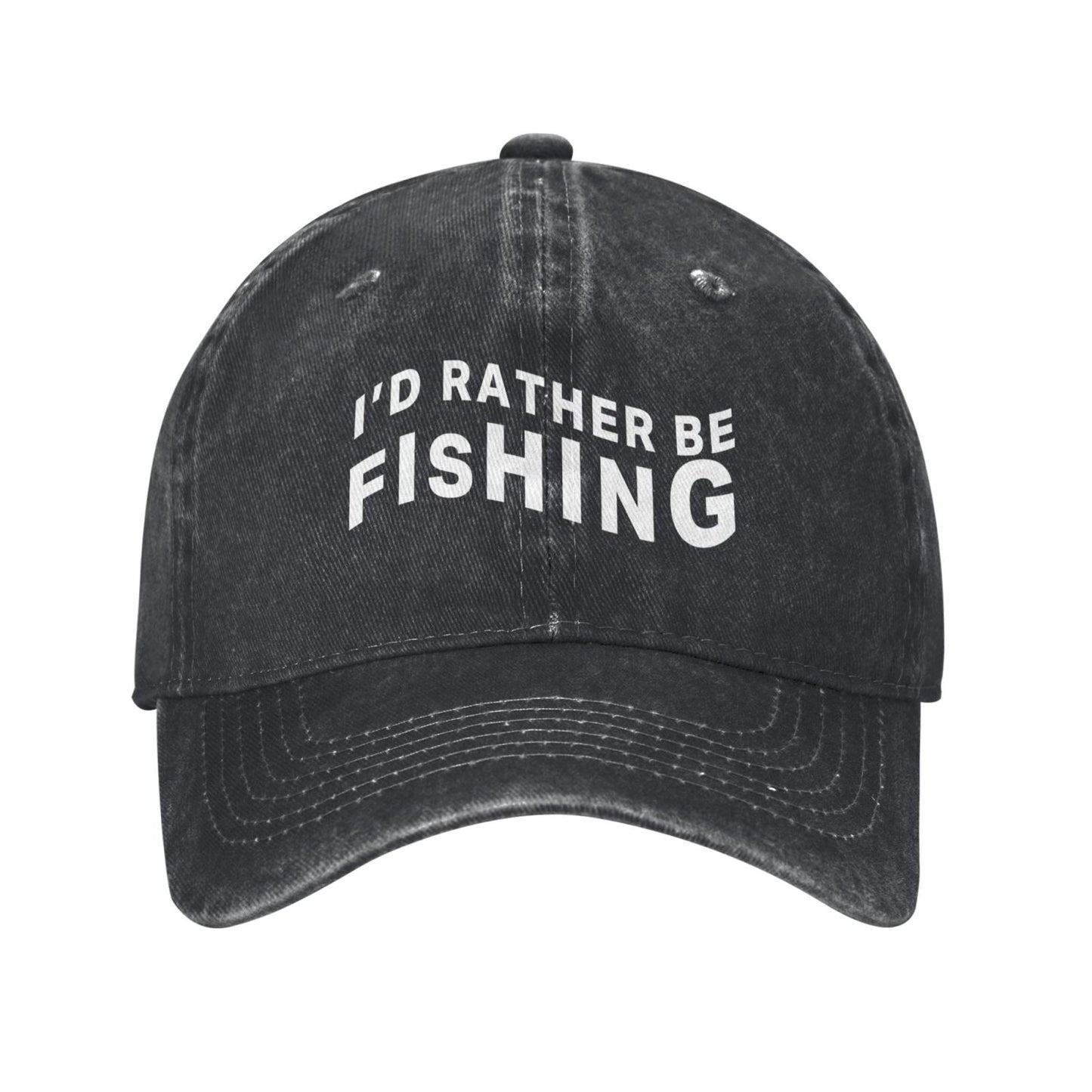 I'd Rather Be Fishing Printed unisex baseball cap adjustable cap outdoor trucker hat veterans Gifts