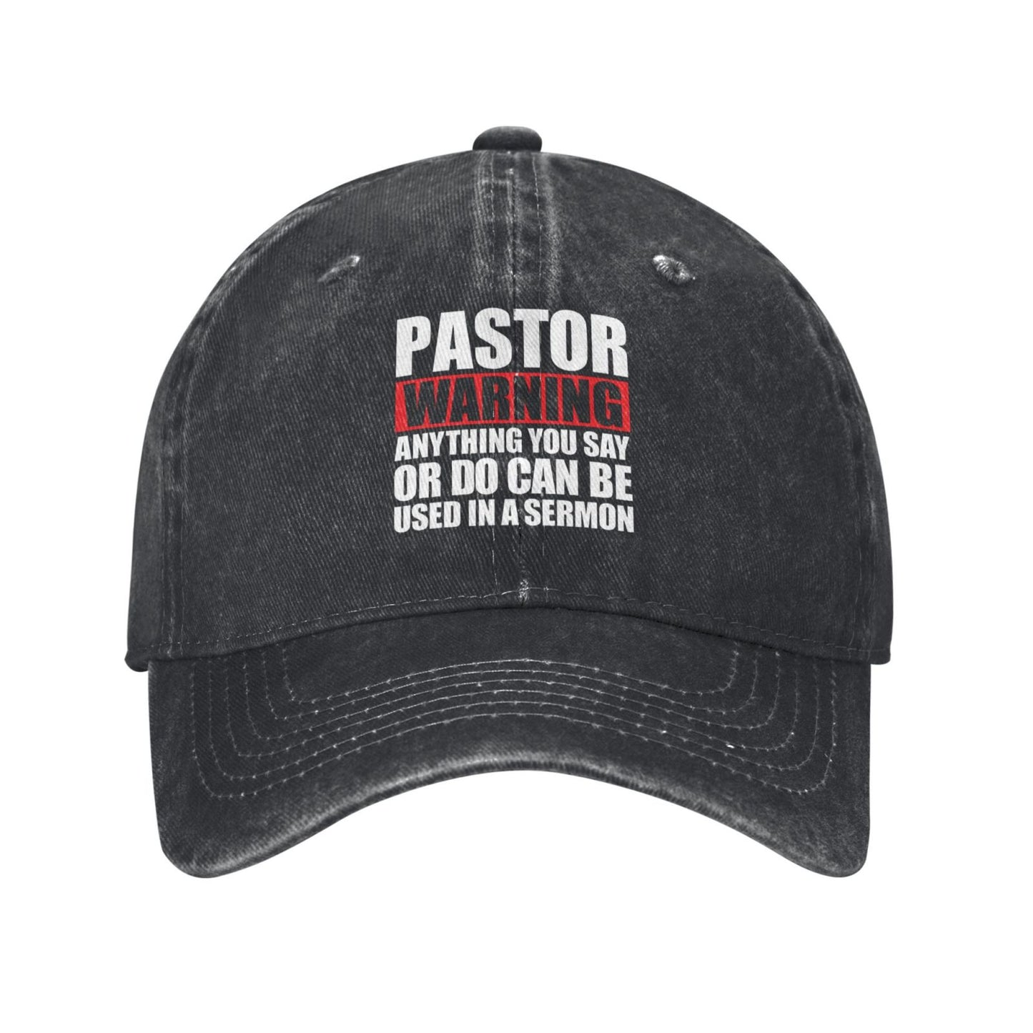 Pastor Warning Printed unisex baseball cap adjustable cap outdoor sun hats trucker hat