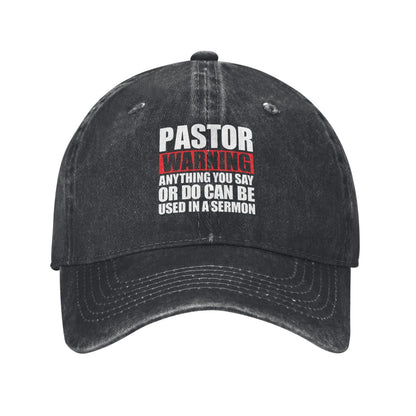 Pastor Warning Printed unisex baseball cap adjustable cap outdoor sun hats trucker hat