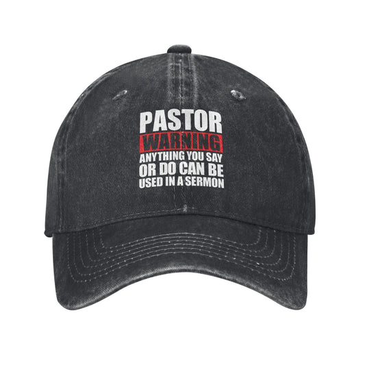 Pastor Warning Printed unisex baseball cap adjustable cap outdoor sun hats trucker hat