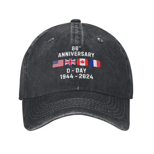 1944 D-Day 2025 80th Anniversary Printed unisex baseball cap adjustable cap outdoor sun hats trucker hat