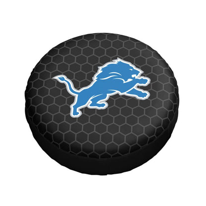 Detroit Lions 2 Grid printed car tire cover dustproof and waterproof tire cover