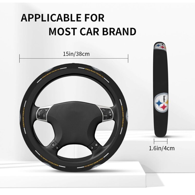 Pittsburgh Steelers 4 Printed breathable elastic steering wheel anti slip cover