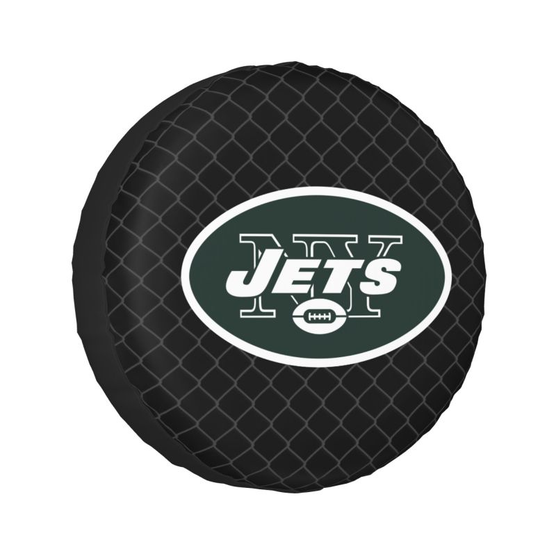 New York Jets Grid background car tire waterproof dustproof protective cover
