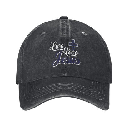 Live Love Jesus Cross Printed unisex baseball cap adjustable cap outdoor sun hats trucker hat