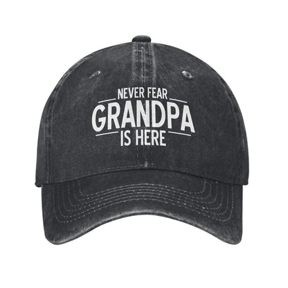 Never Fear Grandpa Is Here Printed unisex baseball cap outdoor hats adjustable cap trucker gift hat