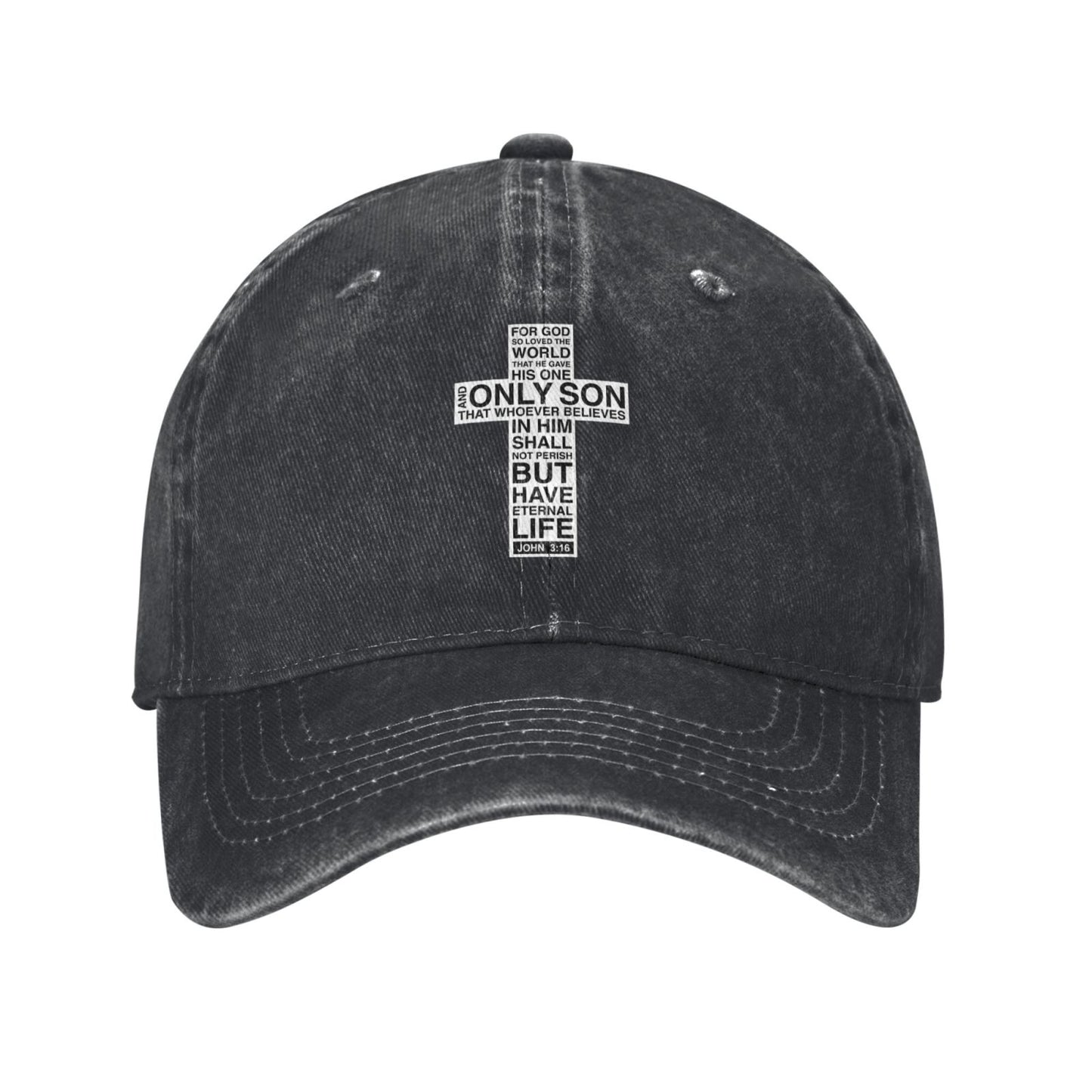 John 316 Sticker Bible Cross Christian Printed unisex baseball cap adjustable cap outdoor sun hats trucker hat