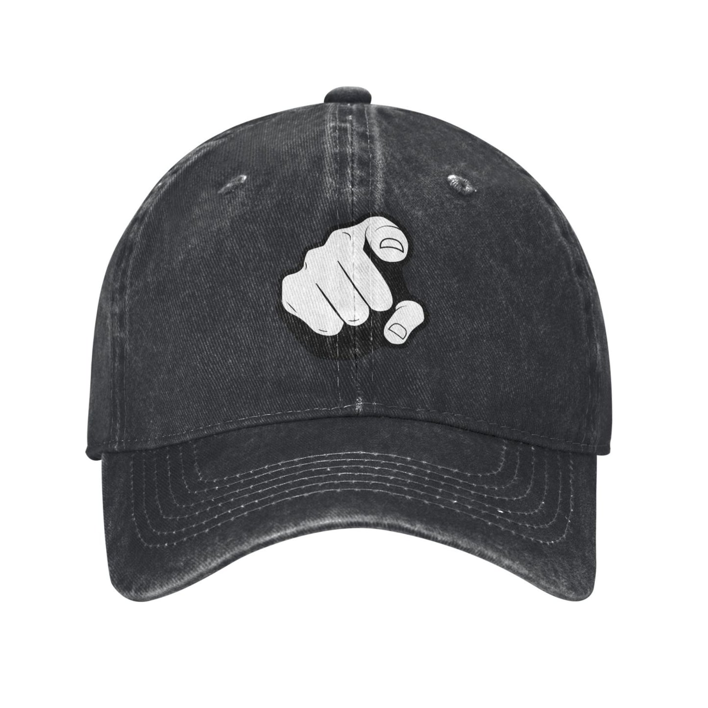 Finger Pointing Illustrations Printed unisex baseball cap adjustable cap outdoor sun hats trucker hat