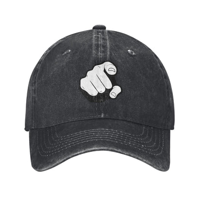 Finger Pointing Illustrations Printed unisex baseball cap adjustable cap outdoor sun hats trucker hat