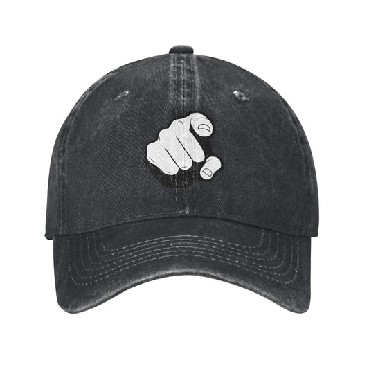 Finger Pointing Illustrations Printed unisex baseball cap adjustable cap outdoor sun hats trucker hat