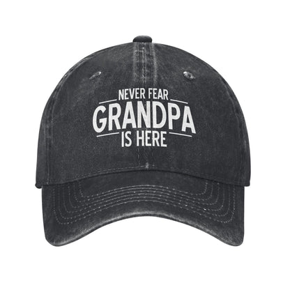 Never Fear Grandpa Is Here Printed unisex baseball cap adjustable cap outdoor sun hats trucker hat