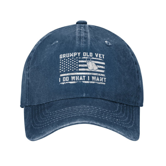 Military Veteran Grumpy Old Vet I Do What I Want Printed unisex baseball cap adjustable cap outdoor sun hats trucker hat