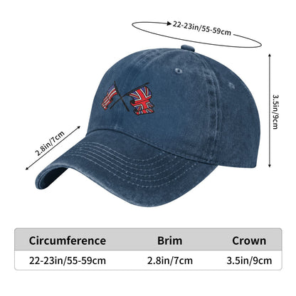 USA And UK Flags Printed unisex baseball cap adjustable cap outdoor sun hats trucker hat