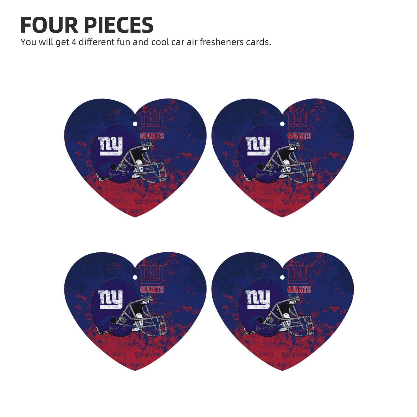 4-pcs New York Giants Car Air Fresheners Cards Set car aromatherapy tablets