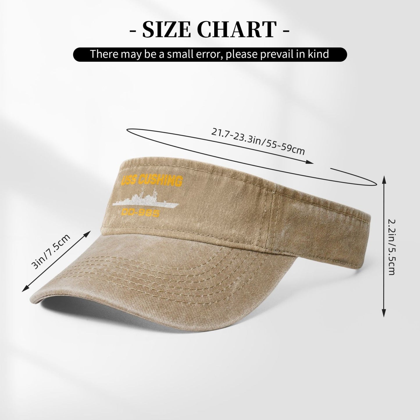 USS Cushing (DD-985) Printed adjustable Empty Top Baseball Sun Cap unisex outdoor sports hat veterans gift