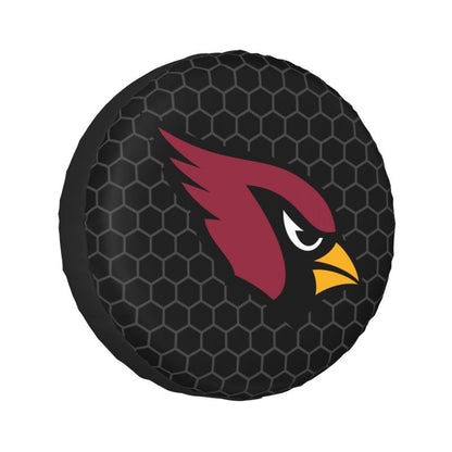 Arizona Cardinals Grid printed car tire cover dustproof and waterproof tire cover
