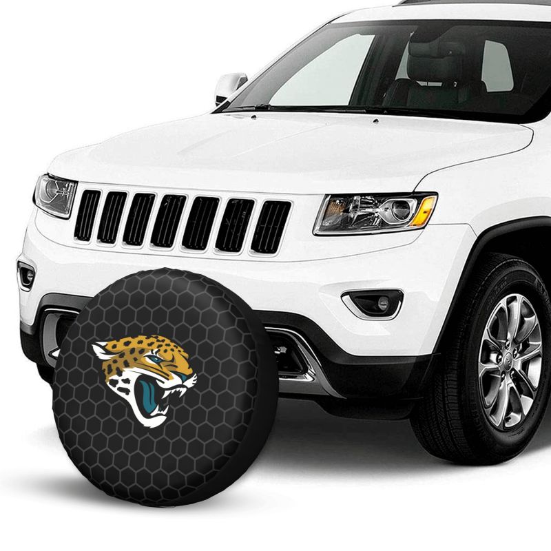 Jacksonville Jaguars Grid printed car tire cover dustproof and waterproof tire cover