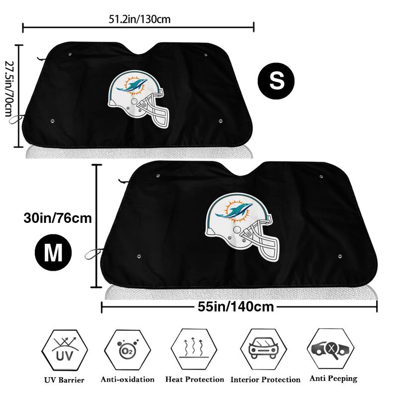 Miami Dolphins 3 Print is suitable for front Car windshield sunshades Car windshield sunshades