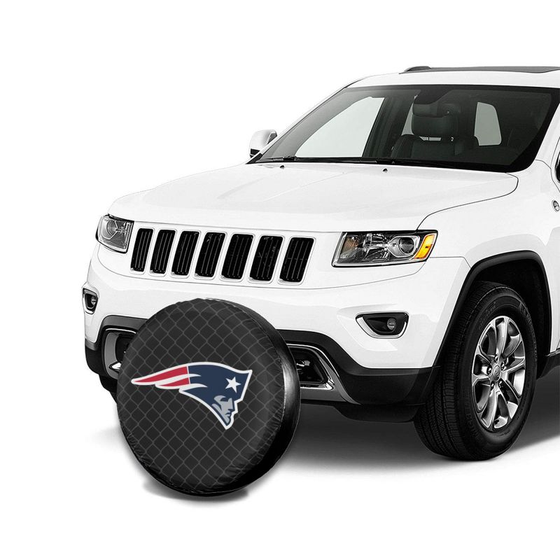 New England Patriots Grid background car tire waterproof dustproof protective cover