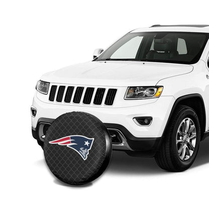 New England Patriots Grid background car tire waterproof dustproof protective cover
