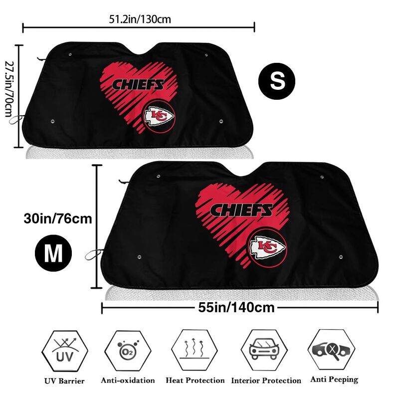Kansas City Chiefs Printing is suitable car front windshield sunshades Car windshield sunshades